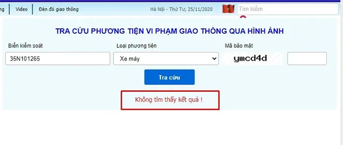 Tra cứu phạt nguội qua website Cục Cảnh sát giao thông