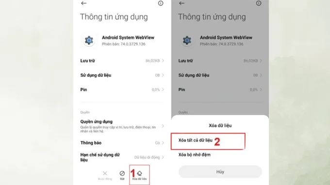 Xóa bộ nhớ cache của ứng dụng để máy chạy mượt hơn