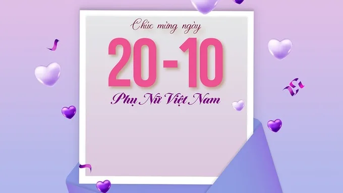 Background 20/10 màu tím