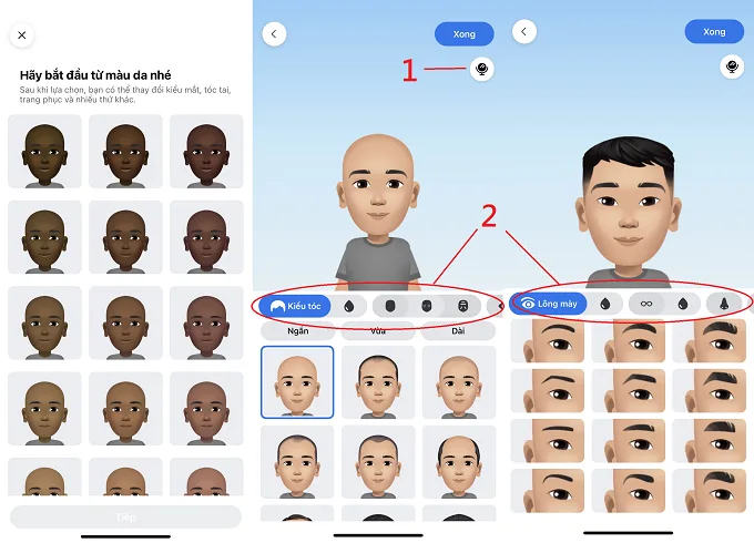 tùy chỉnh Avatars theo ý thích của bạn.