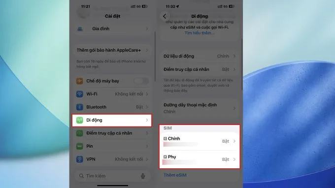 Kiểm tra lại eSIM trên iPhone