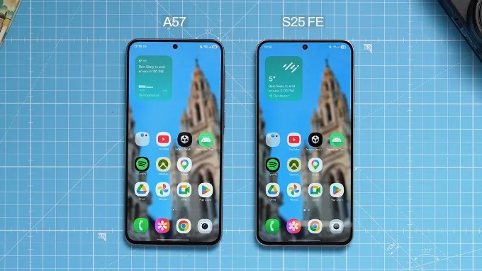 So sánh Samsung Galaxy A57 và Galaxy S25 FE về màn hình