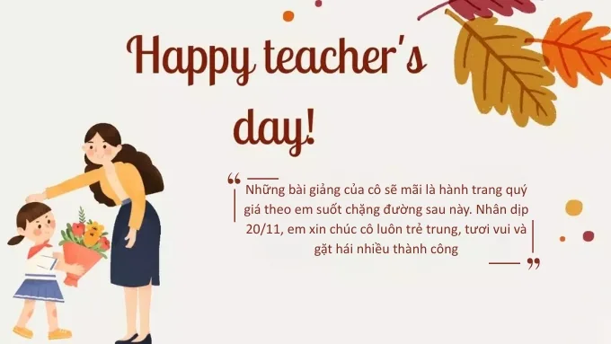 Lời chúc hay và ý nghĩa dành cho cô giáo