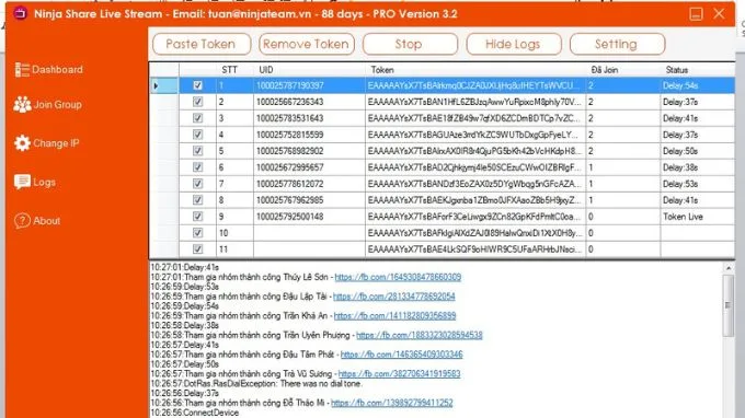 Phần mềm chia sẻ livestream Ninja Share Livestream