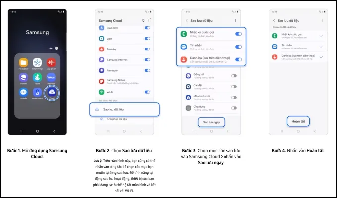 Sao lưu dữ liệu trên Samsung Cloud