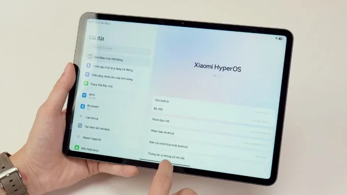 Xiaomi Pad 8 hoạt động trên hệ điều hành Android 16 với giao diện HyperOS 3