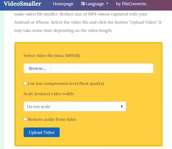 Sử dụng Video Smaller để giảm dung lượng video miễn phí