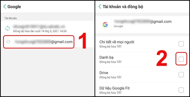 Đồng bộ danh bạ điện thoại Android lên Gmail