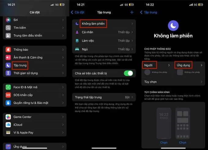 Tắt chế độ im lặng iPhone bằng chế độ không làm phiền