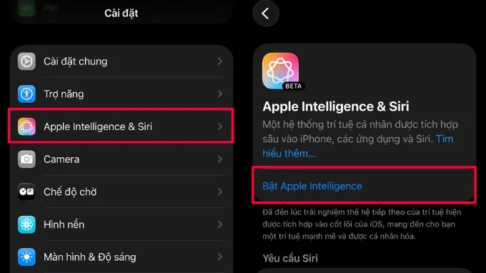 Cách bật Apple Intelligence tiếng Việt trên iPhone 