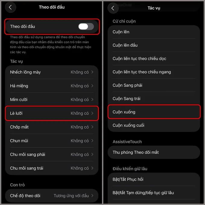 Sau khi kích hoạt, bạn chỉ cần lè lưỡi, iPhone sẽ tự động cuộn màn hình