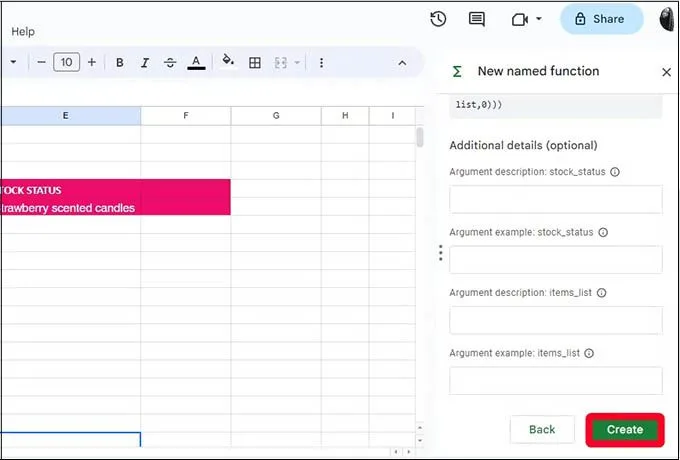 Cách tạo hàm được đặt tên trong Google Sheets trên trình duyệt web