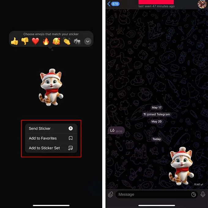 Hướng dẫn cách tạo sticker từ ảnh trên Telegram
