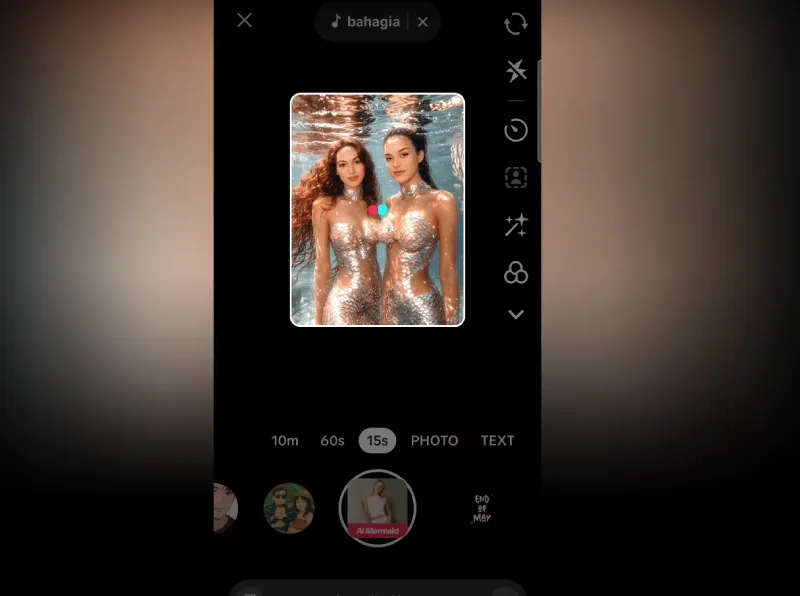 Hướng dẫn làm trend biến hình nàng tiên cá trên TikTok