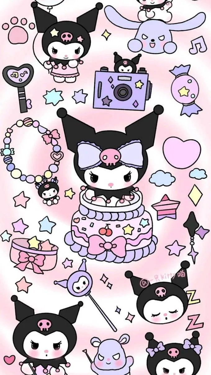 Bộ hình nền Kuromi cute cho điện thoại