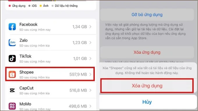 Xóa bỏ các ứng dụng không còn dùng trên hệ thống iPhone