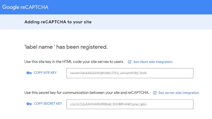 Đăng ký API key trên Google reCAPTCHA Admin Console