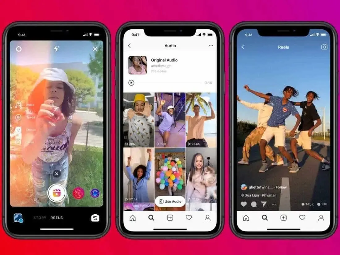 Các đoạn reels trên Instagram