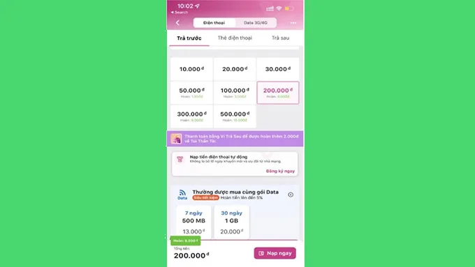 Rút tiền từ ví trả sau Momo bằng cách mua bán thẻ cào