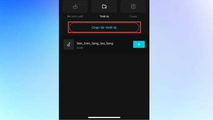 Chọn file âm thanh từ video Youtube