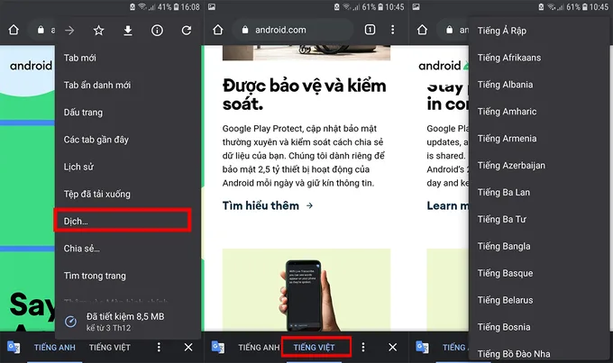 Dịch bất kỳ trang web nào trên Chrome