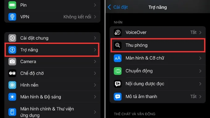 Tắt chế độ phóng to