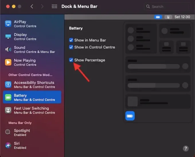Bước 4 cách bật hiển thị phần trăm pin MacBook (macOS Catalina trở xuống)
