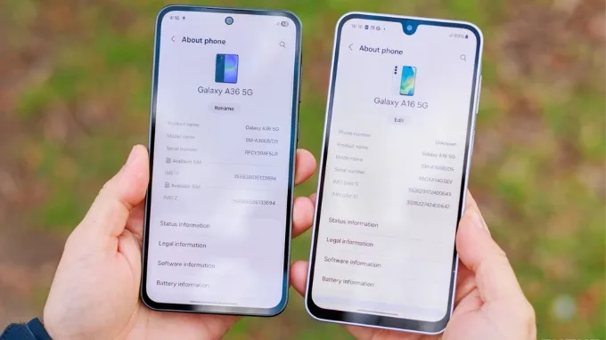 So sánh Galaxy A36 5G và Galaxy A16 5G về hiệu năng