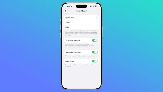 Camera bổ sung Audio Zoom