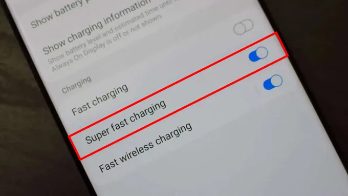 bật sạc nhanh trên samsung galaxy s23 fe
