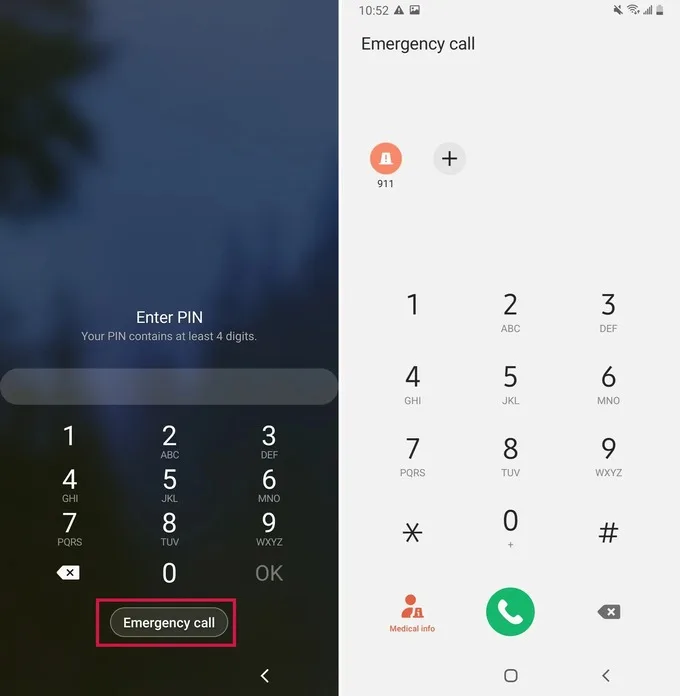 Cách mở mật khẩu điện thoại Samsung bằng cuộc gọi khẩn cấp