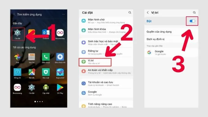Bật lại tính năng GPS trên điện thoại Android