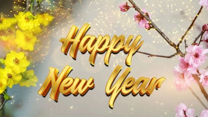 Hình nền background Tết 2025 hoa mai, hoa đào