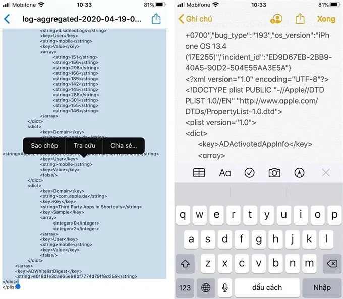 Sao chép toàn bộ nội dung trong file log-aggregated