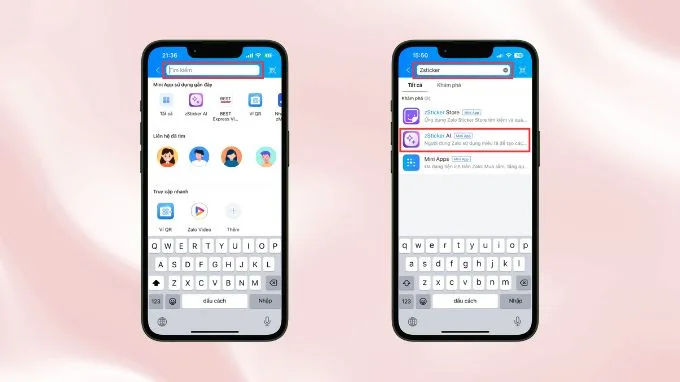 Nhập từ khóa ‘’zsticker’’ và nhấn chọn tiện ích zSticker AI