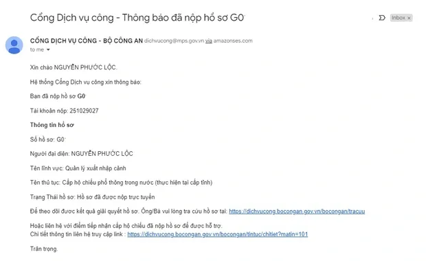 Bước 11 làm hộ chiếu gắn chip điện tử online