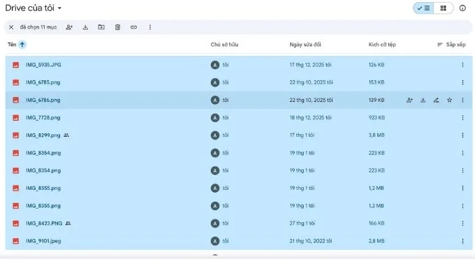 Cách tải nhiều ảnh từ Google Drive về iPhone