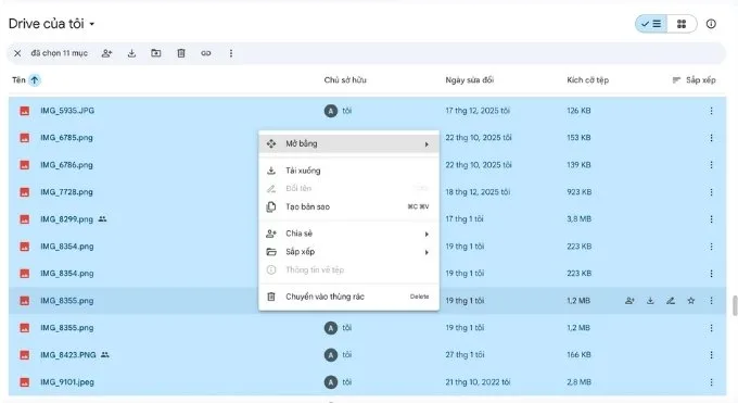Cách tải nhiều ảnh từ Google Drive về iPhone