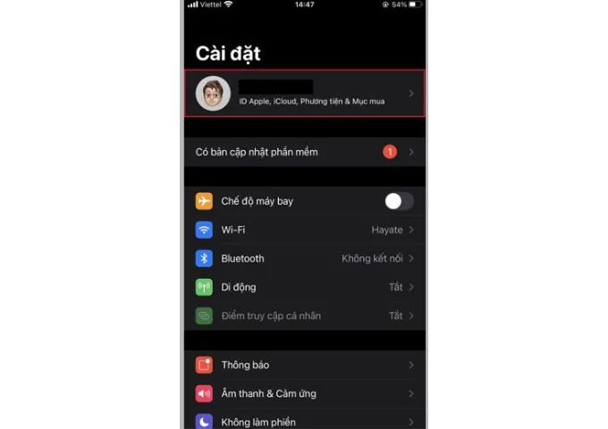 Bước 1 chuyển vùng từ Mỹ về App Store Việt Nam