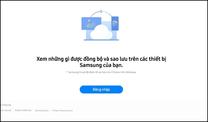 Cách đăng nhập Samsung Cloud trên máy tính