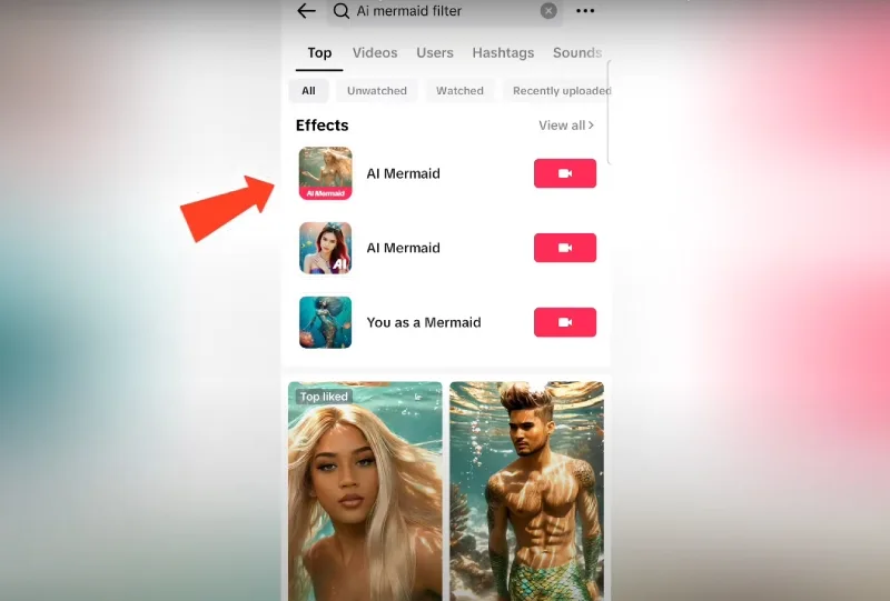 Hướng dẫn làm trend biến hình nàng tiên cá trên TikTok