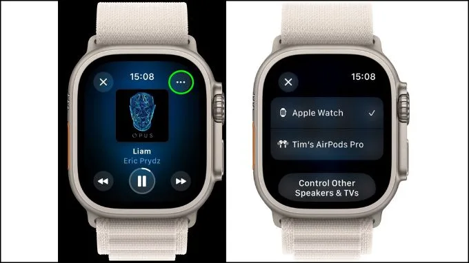 Phát âm thanh qua loa Apple Watch