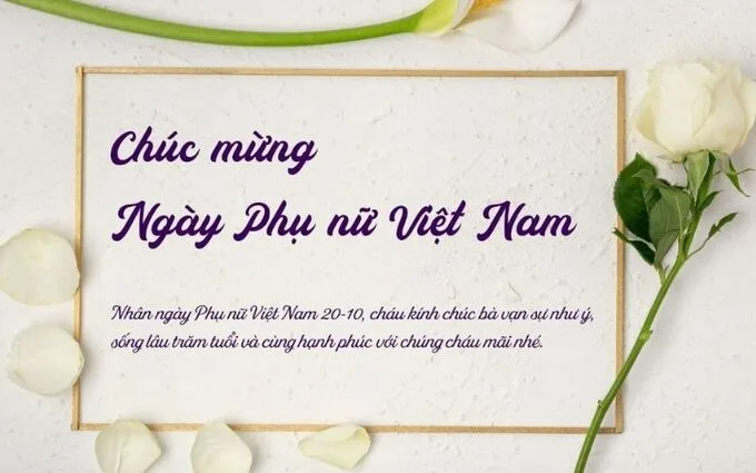 Thiệp chúc mừng ngày 20/10 tặng mẹ và bà ý nghĩa