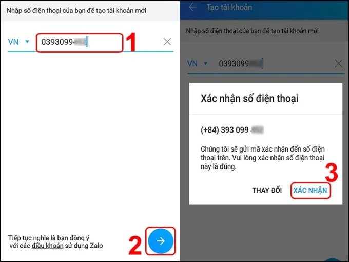 Tạo tài khoản trên Zalo