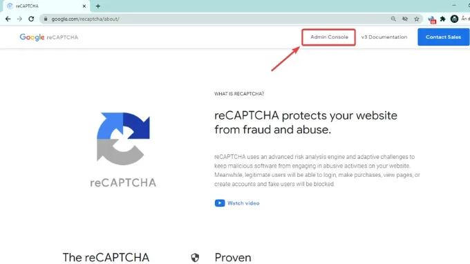 Đăng ký API key trên Google reCAPTCHA Admin Console