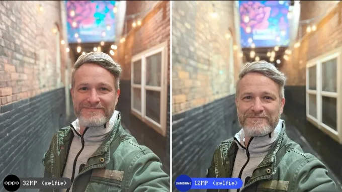 Ảnh chụp selfie bằng camera trước của Find X8 Ultra và S25 Ultra