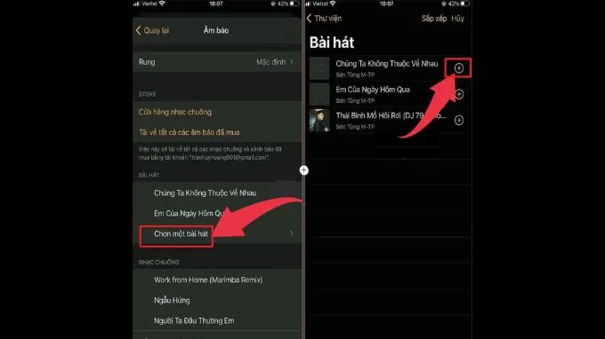 Bước 4: Cách đổi nhạc chuông báo thức iPhone bằng file MP3 có sẵn