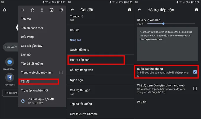 Phóng to trang web