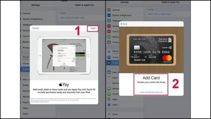 Cách thêm thẻ Apple Pay trên iPad