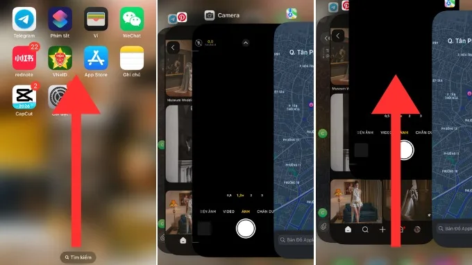 Đóng ứng dụng camera và mở lại